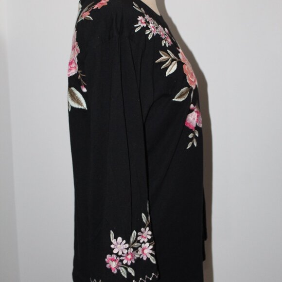 NWT Johnny Was Biya JWLA 3J Workshop Embroidered Vienna Kimono Sleeve Top Tee - Picture 6 of 7